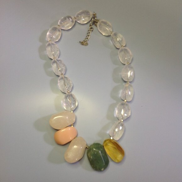 Loft (Ann Taylor) Necklace Chunky Bead Rock Candy Pastel Multicolor - Picture 3 of 15